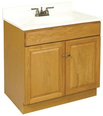 Design House&Reg; Claremont Bathroom Vanity Cabinet, Ready To Assemble, 2 Door, Honey Oak, 24X31-1-2X21-1-2" 1