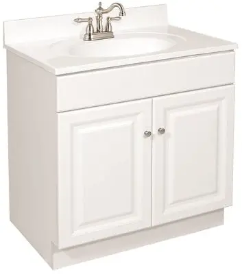 Design House&Reg; Wyndham Bathroom Vanity Cabinet, Ready To Assemble, 2 Door, White, 30X31-1-2X18" 1