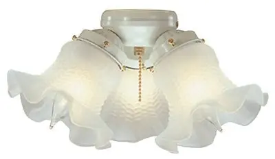 Bala&Reg; Tulip Style Fan Light Kit, 3 Light, White 1