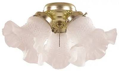 Bala&Reg; Tulip Style Fan Light Kit, 3 Light, Antique Brass 1