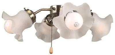 Bala&Reg; Tulip Style Fan Light Kit, 4 Light, Antique Brass 1