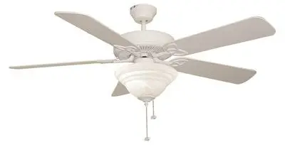 Bala&Reg; Quick Connect Ceiling Fan With Light, Two 60 Watt Incandescent Candelabra Bulbs, 52", Matte White 1