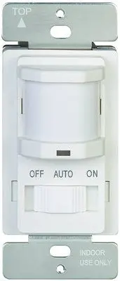 Motion Sensor 120V 500W Lights Off & Auto & On Slide White 1
