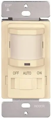 Motion Sensor 120V 500W Lights Off & Auto & On Slide Ivory 1