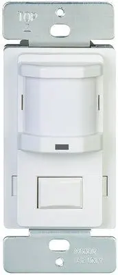 Motion Sensor, Lights Off & Auto & On Push Button, 120 Volt, 500 Watt, White 1