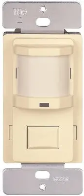 Motion Sensor, Lights Off & Auto & On Push Button, 120 Volt, 500 Watt, Ivory 1
