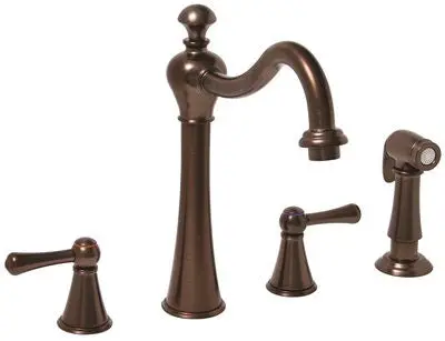 Kitchen Faucet Lever Handles With Sprayer Oil Rubbed Bronze 1