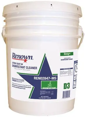 Renown&Reg; Citrus Quat 64 Disinfectant Cleaner, 5 Gallon, 1 Pail 1