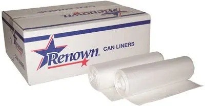 Renown&Reg; Can Liner Trash Bags 33X39 33 Gal. .95Mil Natural 25 Per Roll - 8 Rolls Per Case 1