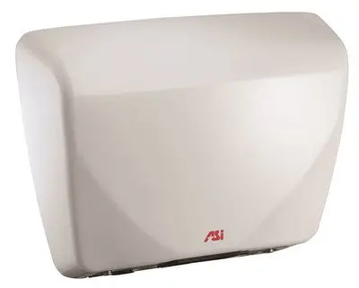 American Specialties Surface Mounted Hand Dryer, White Enamel, 10.75X14.5X4", 100 - 240 Volts, 15.9-18.3 Amps, 186 Cfm 1