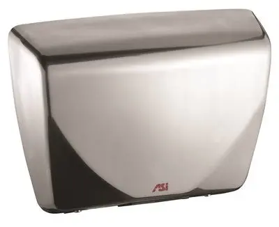 Surface Mounted Hand Dryer, Satin Stainless Steel, 10.75X14.5X4 In., 100-240 Volts, 15.9-18.3 Amps, 186 Cfm 1