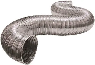 Semi-Rigid Duct Aluminum, 4" X 8', With Clamps, Ul Listed 1