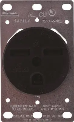 Receptacle Flush Mount 30 Amp 250V 2-Pole 3-Wire 1