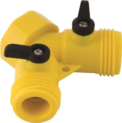 Siamese Y Conn With Shut Off Plastic 1