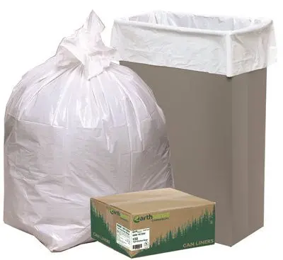 Earthsense Can Liner Trash Bags Tall Kitchen Low-Density 24X31 13 Gallon .85Mil White 1