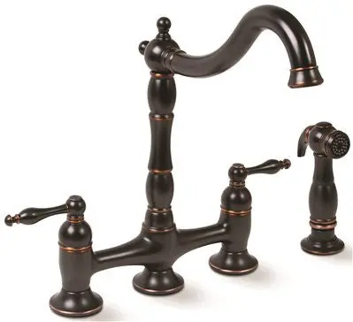 Charlestown Bridge Kitchen Faucet Parisian Bronze 1