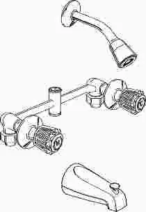 Proplus&Reg; Tub And Shower Faucet, Chrome With Chrome Handles 1