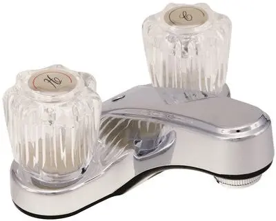 Non-Metallic Bathroom Faucet, 2 Handles, Chrome 1
