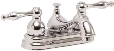 Wellington Ceramic Disc Bathroom Faucet With Teapot Style Handles Chrome 1