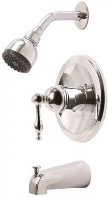 Wellington Single-Handle Ceramic Disc Tub And Shower Faucet Set, Chrome 1