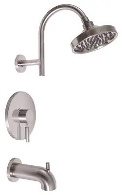 Essen&Trade; Bath Tub And Shower Faucet With Single Metal Lever Handle, Brushed Nickel 1