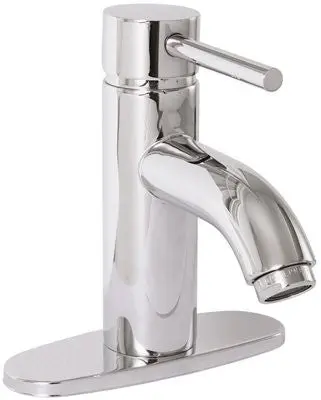 Essen Bathroom Vessel Sink Filler Faucet With Single Metal Lever Handle And Brass Pop Up, Chrome 1