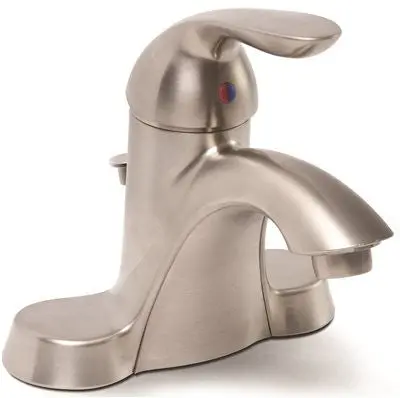 Waterfront Bathroom Faucet With 50-50 Pop-Up Pvd Brushed Nickel Finish, 4 In. 1
