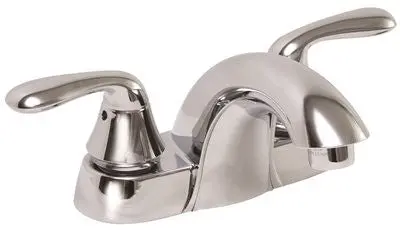 Waterfront Bathroom Faucet 2 Handle Less Pop Up Chrome Finish, 4 In. 1