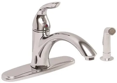 Waterfront Kitchen Faucet With Sprayer Chrome, 8 In. 1