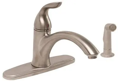 Waterfront Kitchen Faucet With Sprayer Pvd Brushed Nickel, 8 In. 1