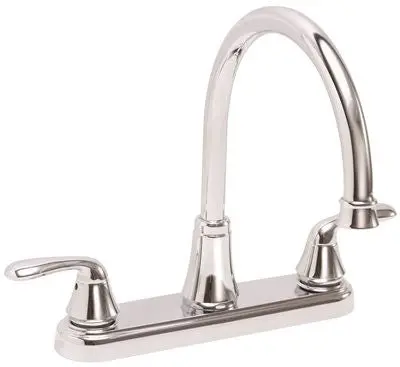 Waterfront Kitchen Faucet 2 Handle Less Sprayer Chrome, 8 In. 1
