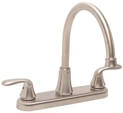 Waterfront Kitchen Faucet 2 Handle Less Sprayer Pvd Brushed Nickel, 8 In. 1