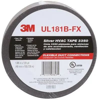 3M&Trade; Metallized Flexible Duct Tape, 3350, 1.88" W X 120 Yd., Silver 1