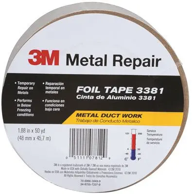 3M&Trade; Hvac General Purpose Foil Tape 1.88" X 49.33 Yd. 1
