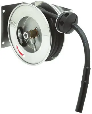 T&S Brass 3-8 In. Stainless Steel Hose Reel System With Blue Spray Valve 1
