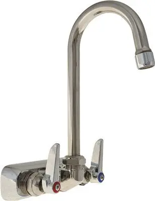 T&S Brass Wall-Mounted Workboard Faucet With Lever Handles, 4 In. 1