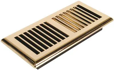 Imperial&Trade; Louvered Floor Register, 4X10 In., Satin Brass, 6 Registers Per Case 1