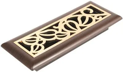 Imperial&Trade; Vine Floor Register, 3X10 In., Satin Brass - Mocha, 6 Registers Per Case 1