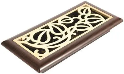 Imperial&Trade; Vine Floor Register, 4X10 In., Satin Brass - Mocha, 6 Registers Per Case 1