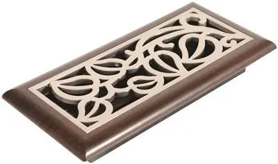 Imperial&Trade; Vine Floor Register, 4X10 In., Satin Nickel - Mocha, 6 Registers Per Case 1
