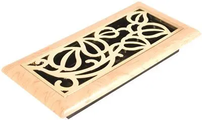 Imperial&Trade; Vine Floor Register, 4X10 In., Satin Brass - Maple, 6 Registers Per Case 1