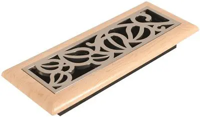 Imperial&Trade; Vine Floor Register, 3X10 In., Satin Nickel - Maple, 6 Registers Per Case 1