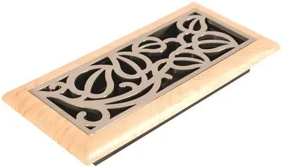 Imperial&Trade; Vine Floor Register, 4X10 In., Satin Nickel - Maple, 6 Registers Per Case 1