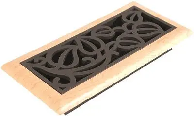 Imperial&Trade; Vine Floor Register, 4X10 In., Oil-Rubbed Bronze - Maple, 6 Registers Per Case 1