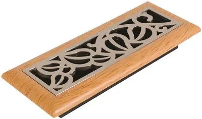 Imperial&Trade; Vine Floor Register, 3X10 In., Satin Nickel - Light Oak, 6 Registers Per Case 1