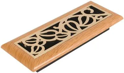 Imperial&Trade; Vine Floor Register, 3X10 In., Satin Brass - Light Oak, 6 Registers Per Case 1
