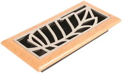 Imperial&Trade; Rain Forest Floor Register, 4X10 In., Satin Nickel - Light Oak, 6 Registers Per Case 1