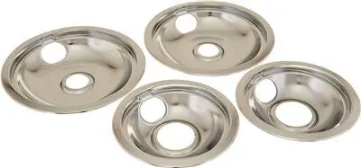 Electric Range Drip Pan Fits Whirlpool&Reg; And Kitchenaid&Reg; Ranges, Chrome, Set Of 4 1
