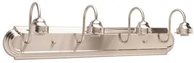 4 Glass Bathroom Wall Mount, Brushed Nickel 1