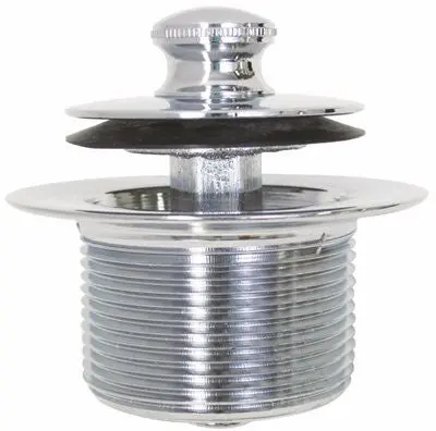Ips&Reg; Lift-And-Turn Bathtub Drain Stopper, 1-3-8", 16 Tpi, Chrome 1
